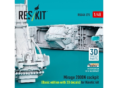 Mirage 2000n Cockpit (Basic Edition With 3d Decals) For Kinetic Kit (3d Printed) - image 3