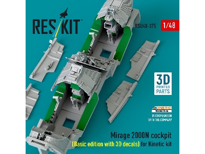 Mirage 2000n Cockpit (Basic Edition With 3d Decals) For Kinetic Kit (3d Printed) - image 4