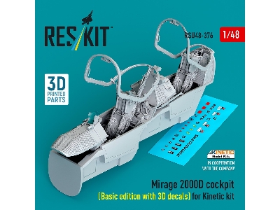 Mirage 2000d Cockpit (Basic Edition With 3d Decals) For Kinetic Kit (3d Printed) - image 1