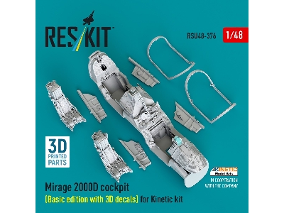 Mirage 2000d Cockpit (Basic Edition With 3d Decals) For Kinetic Kit (3d Printed) - image 3