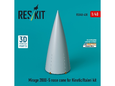 Mirage 2000-5 Nose Cone For Kinetic/Italeri Kit (3d Printed) - image 2