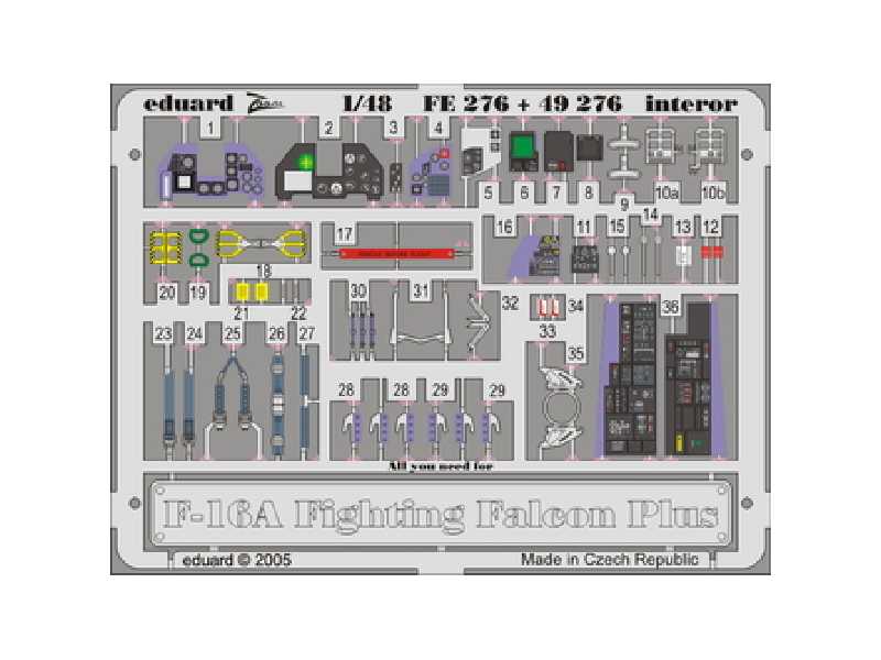 F-16A  Plus interior 1/48 - Hasegawa - - image 1