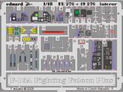 F-16A Plus interior 1/48 - Hasegawa - image 1