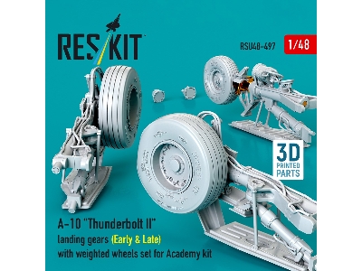 A-10 'thunderbolt Ii' Landing Gears (Early & Late) With Weighted Wheels Set For Academy Kit (Metal + 3d Printed) - image 1