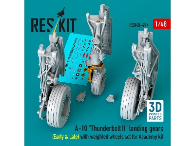 A-10 'thunderbolt Ii' Landing Gears (Early & Late) With Weighted Wheels Set For Academy Kit (Metal + 3d Printed) - image 2