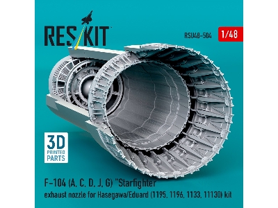 F-104 (A, C, D, J, G) 'starfighter' Exhaust Nozzle For Hasegawa/Eduard (1195, 1196, 1133, 11130) Kit (3d Printed) - image 2