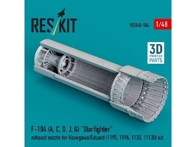 F-104 (A, C, D, J, G) 'starfighter' Exhaust Nozzle For Hasegawa/Eduard (1195, 1196, 1133, 11130) Kit (3d Printed) - image 3
