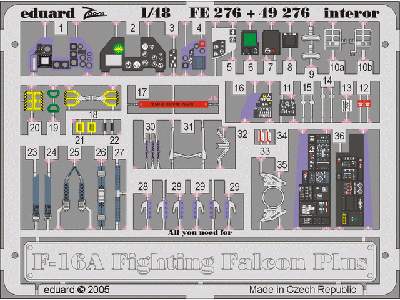 F-16A Plus interior 1/48 - Hasegawa - image 2