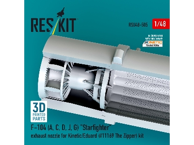 F-104 (A, C, D, J, G) 'starfighter' Exhaust Nozzle For Kinetic/Eduard (#11169 The Zipper) Kit (3d Printed) - image 1