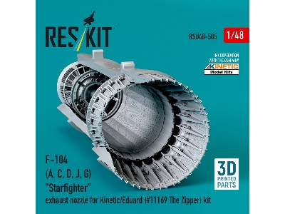 F-104 (A, C, D, J, G) 'starfighter' Exhaust Nozzle For Kinetic/Eduard (#11169 The Zipper) Kit (3d Printed) - image 2