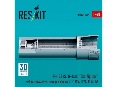 F-104 (S, G-late) 'starfighte' Exhaust Nozzle For Hasegawa/Eduard (1195, 1196, 1133) Kit (3d Printed) - image 1