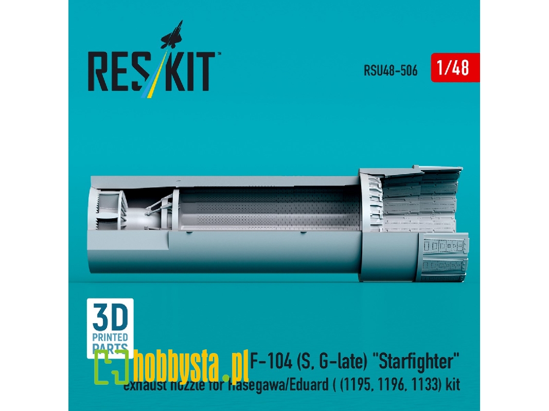 F-104 (S, G-late) 'starfighte' Exhaust Nozzle For Hasegawa/Eduard (1195, 1196, 1133) Kit (3d Printed) - image 1