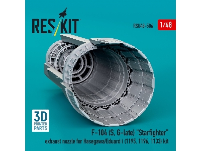 F-104 (S, G-late) 'starfighte' Exhaust Nozzle For Hasegawa/Eduard (1195, 1196, 1133) Kit (3d Printed) - image 2