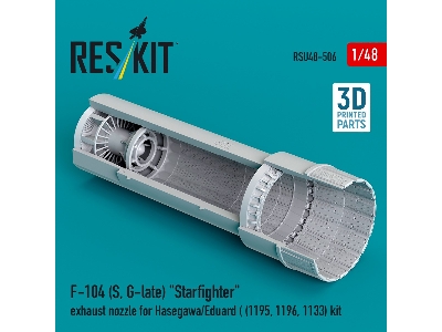 F-104 (S, G-late) 'starfighte' Exhaust Nozzle For Hasegawa/Eduard (1195, 1196, 1133) Kit (3d Printed) - image 3