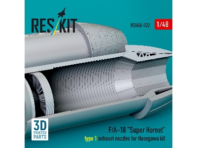 F/A-18 'super Hornet' Type 1 Exhaust Nozzles For Hasegawa Kit (3d Printed) - image 1