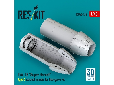 F/A-18 'super Hornet' Type 2 Exhaust Nozzles For Hasegawa Kit (3d Printed) - image 3