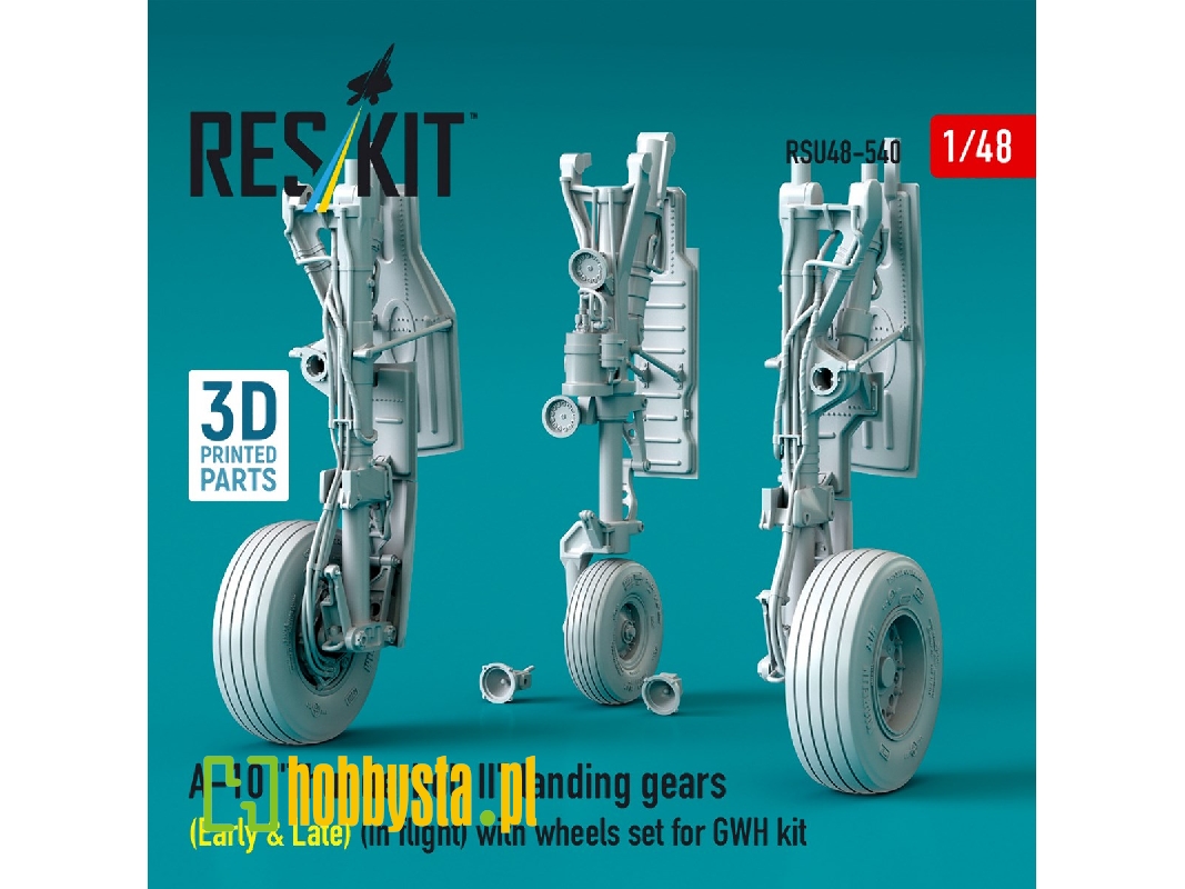 A-10 'thunderbolt Ii' Landing Gears (Early & Late) (In Flight) With Wheels Set For Gwh Kit (3d Printed) - image 1 A-10 'thunderbolt Ii' Landing Gears (Early & Late) (In Flight) With Wheels Set For Gwh Kit (3d Printed) - image 1