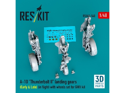A-10 'thunderbolt Ii' Landing Gears (Early & Late) (In Flight) With Wheels Set For Gwh Kit (3d Printed) - image 2