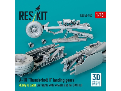 A-10 'thunderbolt Ii' Landing Gears (Early & Late) (In Flight) With Wheels Set For Gwh Kit (3d Printed) - image 3
