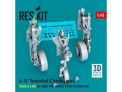 A-10 'thunderbolt Ii' Landing Gears (Early & Late) (In Flight) With Wheels Set For Academy Kit (3d Printed) - image 1