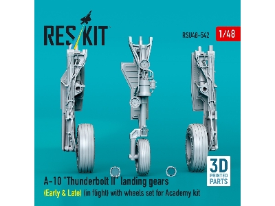 A-10 'thunderbolt Ii' Landing Gears (Early & Late) (In Flight) With Wheels Set For Academy Kit (3d Printed) - image 2