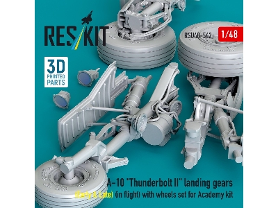 A-10 'thunderbolt Ii' Landing Gears (Early & Late) (In Flight) With Wheels Set For Academy Kit (3d Printed) - image 3