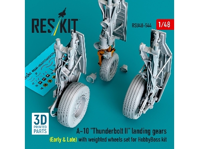 A-10 'thunderbolt Ii' Landing Gears (Early & Late) With Weighted Wheels Set For Hobbyboss Kit (Metal + 3d Printed) - image 1