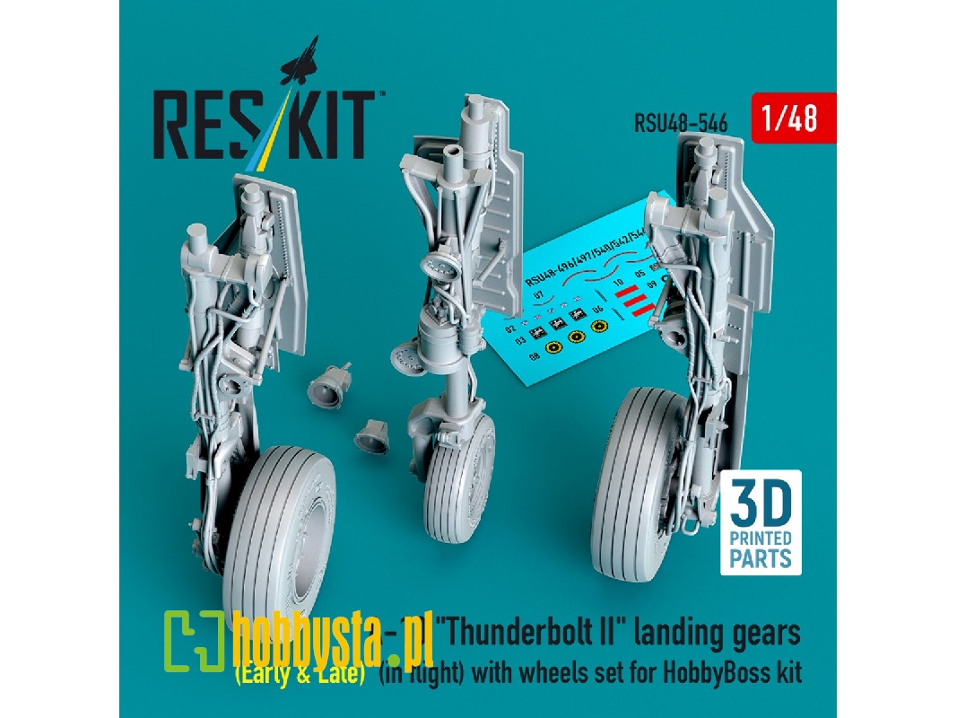 A-10 'thunderbolt Ii' Landing Gears (Early & Late) (In Flight) With Wheels Set For Hobbyboss Kit (3d Printed) - image 1 A-10 'thunderbolt Ii' Landing Gears (Early & Late) (In Flight) With Wheels Set For Hobbyboss Kit (3d Printed) - image 1