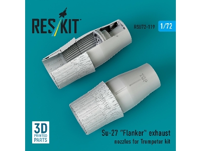 Su-27 'flanker' Exhaust Nozzles For Trumpeter Kit (3d Printed) - image 1