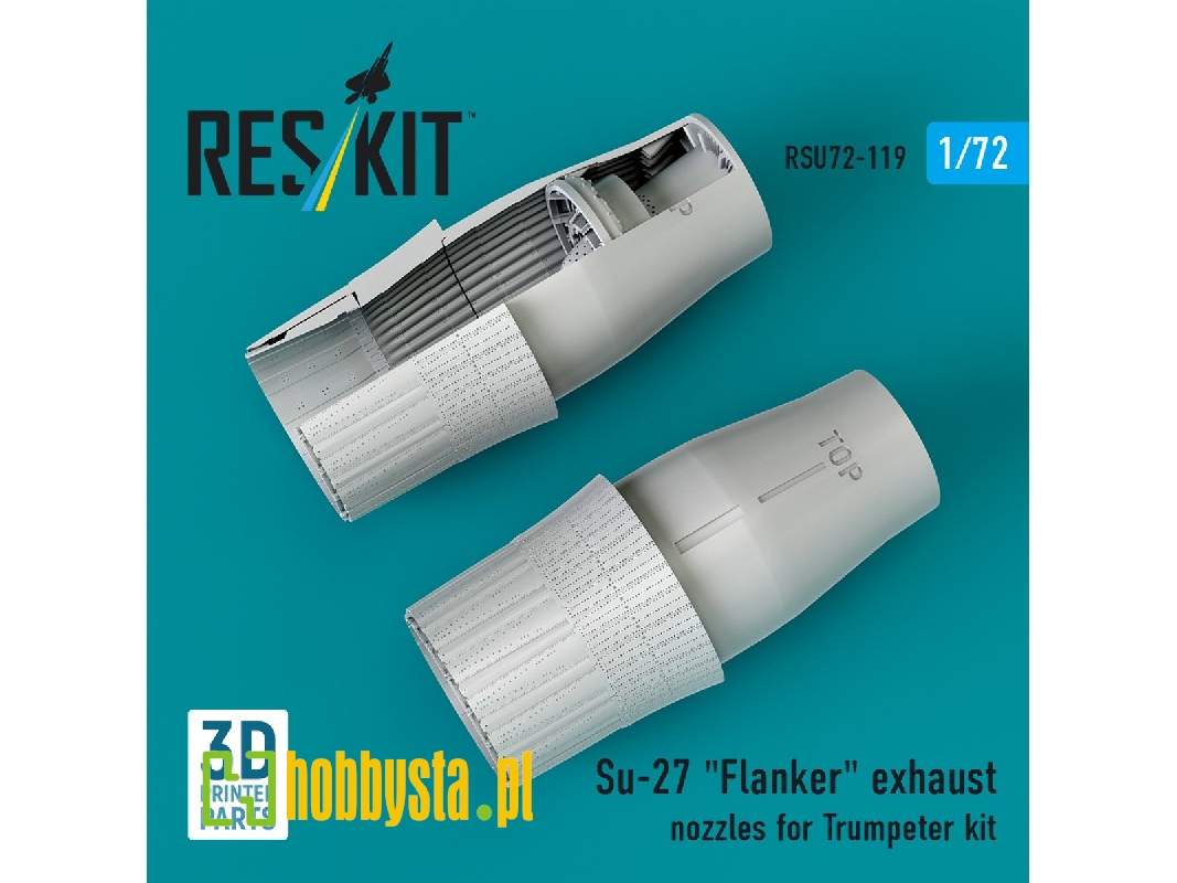 Su-27 'flanker' Exhaust Nozzles For Trumpeter Kit (3d Printed) - image 1