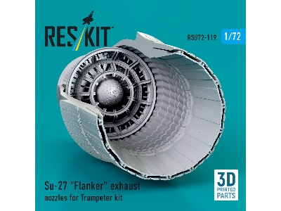 Su-27 'flanker' Exhaust Nozzles For Trumpeter Kit (3d Printed) - image 3