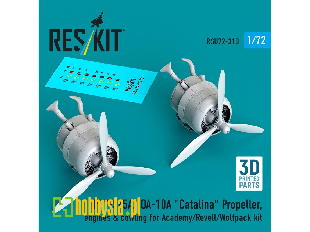 Pby-5/5a/ Oa-10a 'catalina' Propeller, Engines & Cowling For Academy/Revell/Wolfpack Kit (3d Printed) - image 1 Pby-5/5a/ Oa-10a 'catalina' Propeller, Engines & Cowling For Academy/Revell/Wolfpack Kit (3d Printed) - image 1