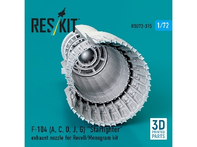F-104 (A, C, D, J, G) 'starfighter' Exhaust Nozzle For Revell/Monogram Kit (3d Printed) - image 1