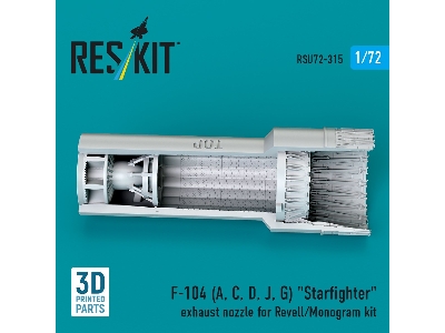F-104 (A, C, D, J, G) 'starfighter' Exhaust Nozzle For Revell/Monogram Kit (3d Printed) - image 2