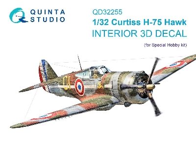 Curtiss H-75 Hawk - 3d-printed & Coloured Interior On Decal Paper  - image 1