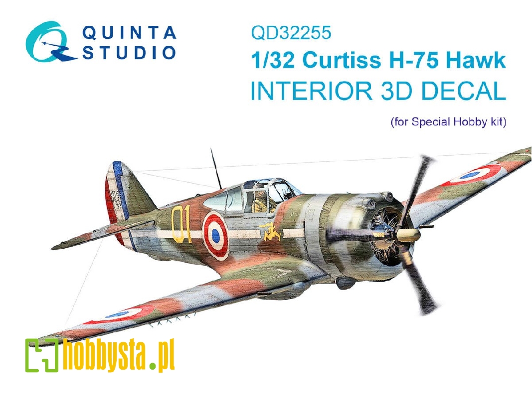 Curtiss H-75 Hawk - 3d-printed & Coloured Interior On Decal Paper - image 1 Curtiss H-75 Hawk - 3d-printed & Coloured Interior On Decal Paper - image 1