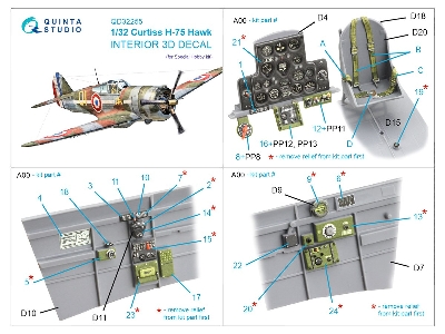 Curtiss H-75 Hawk - 3d-printed & Coloured Interior On Decal Paper  - image 10