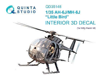 Ah-6j / Mh-6j - 3d-printed & Coloured Interior On Decal Paper (For Kitty Hawk Kits) - image 1
