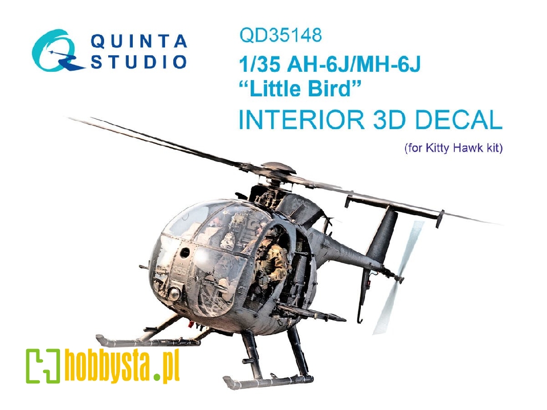 Ah-6j / Mh-6j - 3d-printed & Coloured Interior On Decal Paper (For Kitty Hawk Kits) - image 1 Ah-6j / Mh-6j - 3d-printed & Coloured Interior On Decal Paper (For Kitty Hawk Kits) - image 1
