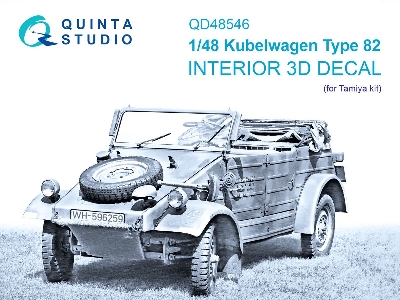 Kubelwagen Type 82 - 3d-printed & Coloured Interior On Decal Paper (For Tamiya Kits) - image 1