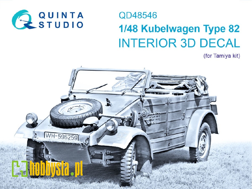 Kubelwagen Type 82 - 3d-printed & Coloured Interior On Decal Paper (For Tamiya Kits) - image 1 Kubelwagen Type 82 - 3d-printed & Coloured Interior On Decal Paper (For Tamiya Kits) - image 1