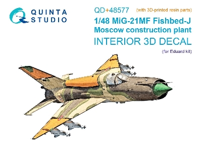 Mig-21 Mf Fishbed-j (Moscow Plant) - 3d-printed & Coloured Interior - image 1
