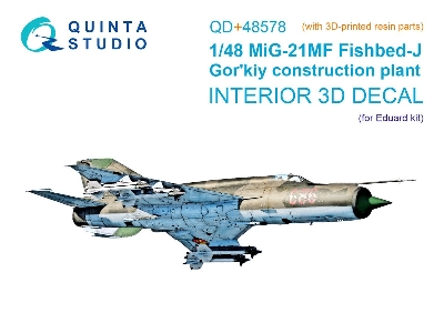 Mig-21 Mf Fishbed-j (Gorkiy Plant) - 3d-printed & Coloured Interior - image 1