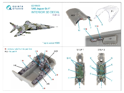 Jaguar Gr.1 - 3d-printed & Coloured Interior On Decal Paper (For Airfix Kits) - image 5
