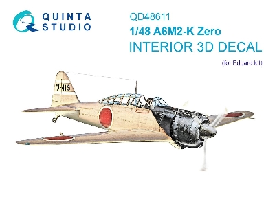 A6m2-k Zero - 3d-printed & Coloured Interior On Decal Paper (For Eduard Kits) - image 1