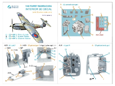 Fairey Barracuda Gunner Station - 3d-printed & Coloured Interior On Decal Paper... - image 10