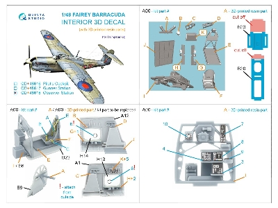 Fairey Barracuda Observer Station - 3d-printed & Coloured Interior... - image 10