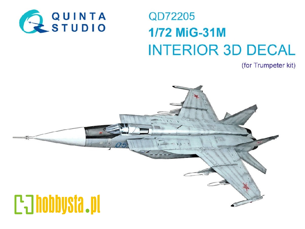 Mig-31 M - 3d-printed & Coloured Interior On Decal Paper (For Trumpeter Kits) - image 1 Mig-31 M - 3d-printed & Coloured Interior On Decal Paper (For Trumpeter Kits) - image 1