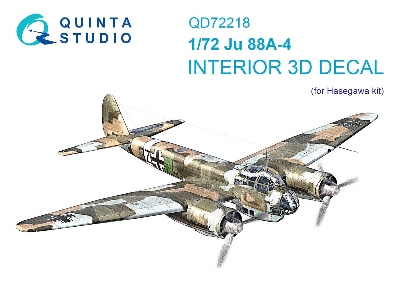 Ju 88 A-4 - 3d-printed & Coloured Interior On Decal Paper (For Hasegawa Kits) - image 1