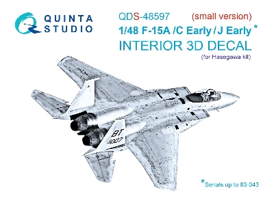 F-15 A / C Early / J Early - 3d-printed & Coloured Interior On Decal Paper (For Hasegawa Kits / Small Version) - image 1